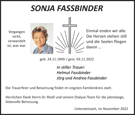 Anzeige von Sonja Fassbinder von MGO