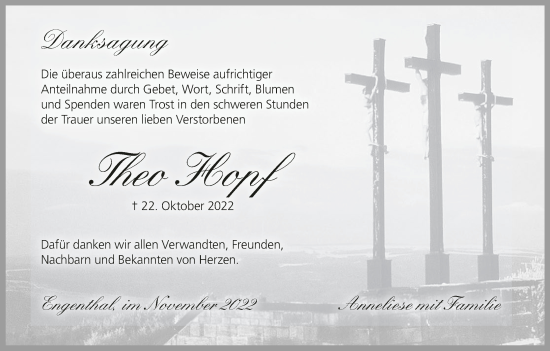 Anzeige von Theo Hopf von MGO