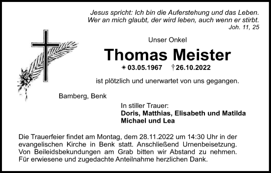 Anzeige von Thomas Meister von MGO