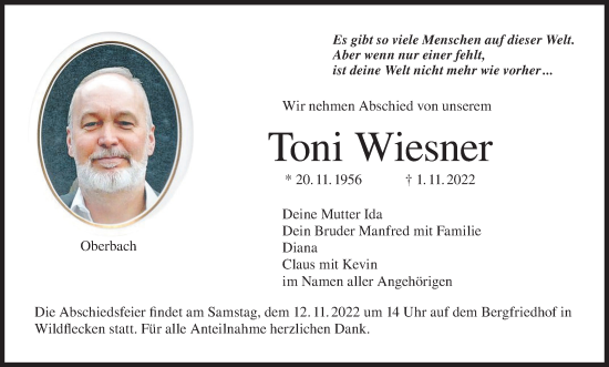 Anzeige von Toni Wiesner von MGO
