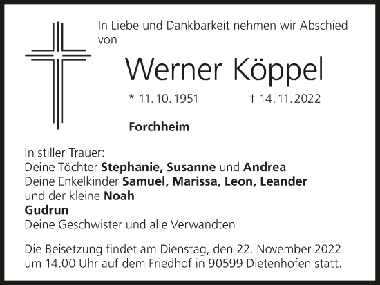 Anzeige von Werner Köppel von MGO
