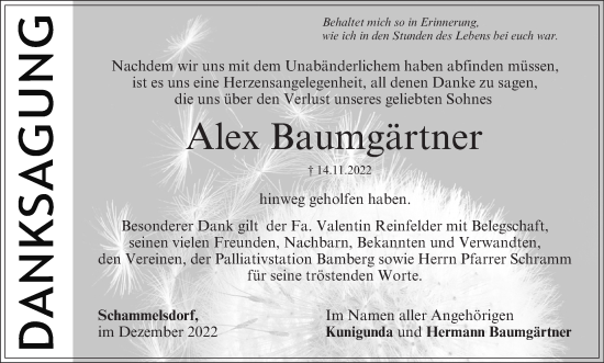 Anzeige von Alex Baumgärtner von MGO