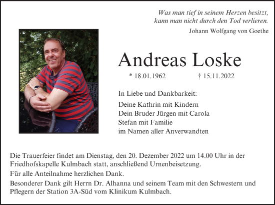 Anzeige von Andreas Loske von MGO