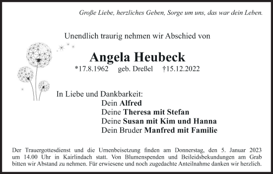Anzeige von Angela Heubeck von MGO