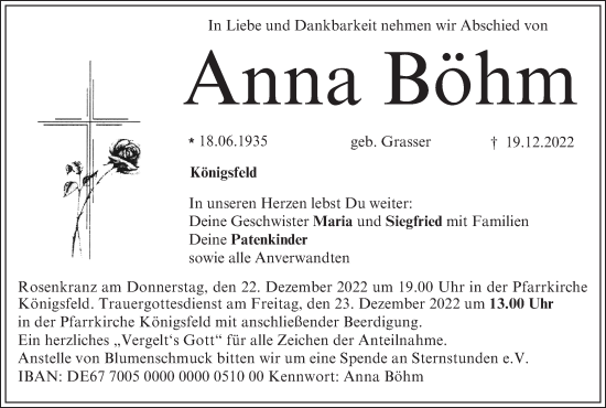 Anzeige von Anna Böhm von MGO
