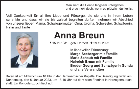 Anzeige von Anna Breun von MGO