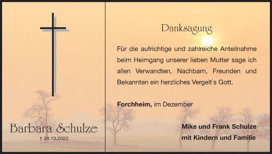 Anzeige von Barbara Schulze von MGO