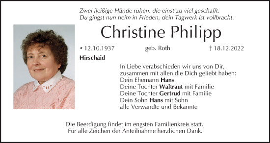 Anzeige von Christine Philipp von MGO