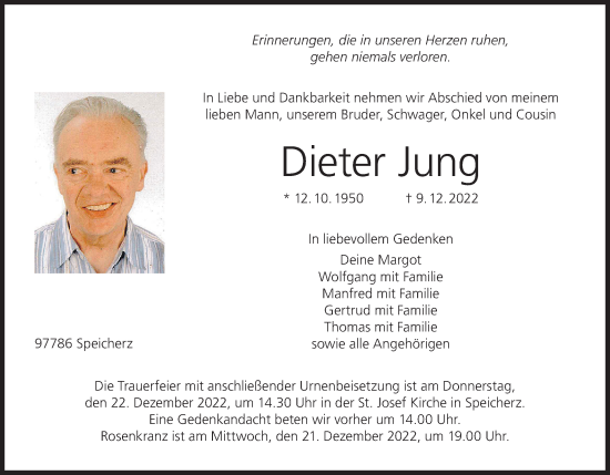 Anzeige von Dieter Jung von MGO