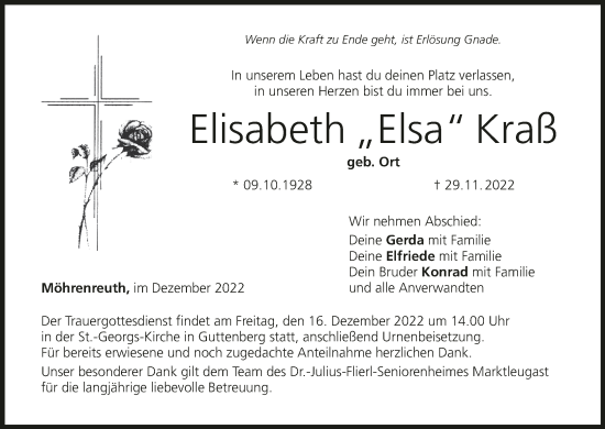 Anzeige von Elisabeth Kraß von MGO
