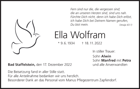 Anzeige von Ella Wolfram von MGO