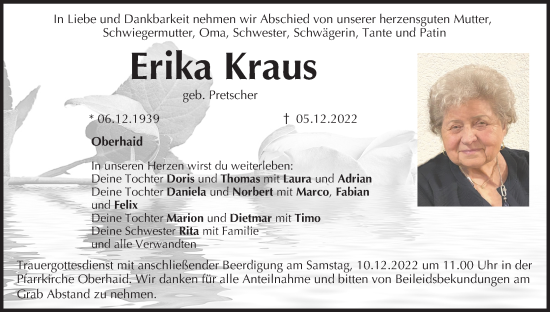 Anzeige von Erika Kraus von MGO
