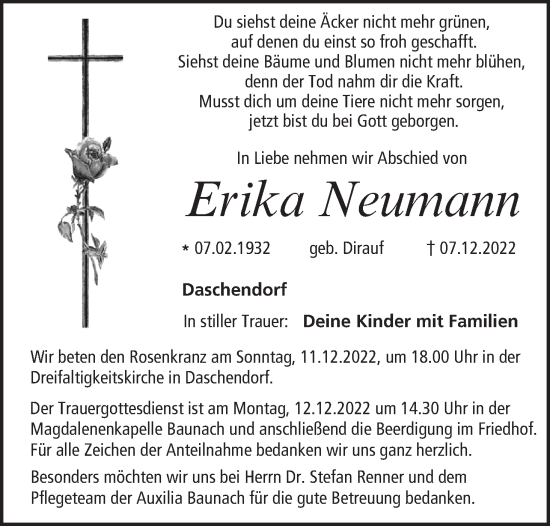 Anzeige von Erika Neumann von MGO