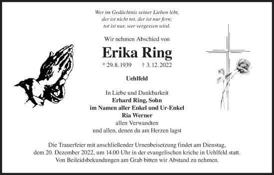 Anzeige von Erika Ring von MGO