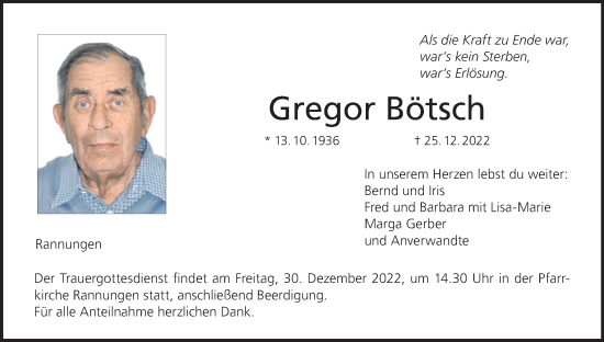 Anzeige von Gregor Bötsch von MGO
