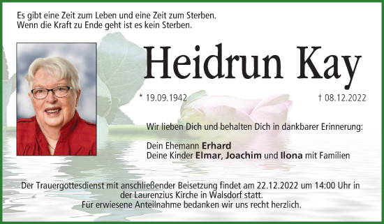 Anzeige von Heidrun Kay von MGO