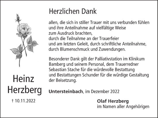 Anzeige von Heinz Herzberg von MGO
