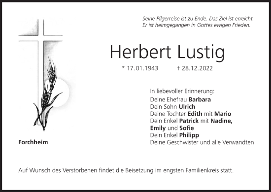 Anzeige von Herbert Lustig von MGO