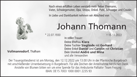 Anzeige von Johann Thomann von MGO