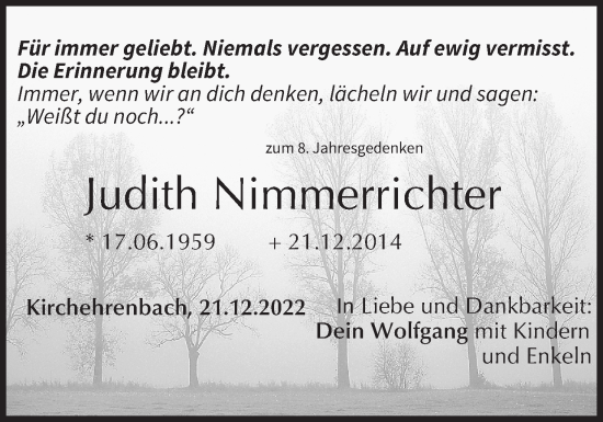 Anzeige von Judith Nimmerrichter von MGO