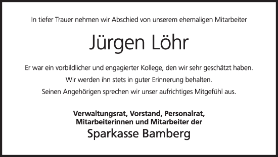 Anzeige von Jürgen Löhr von MGO