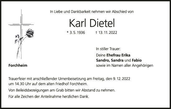 Anzeige von Karl Dietel von MGO