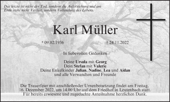 Anzeige von Karl Müller von MGO