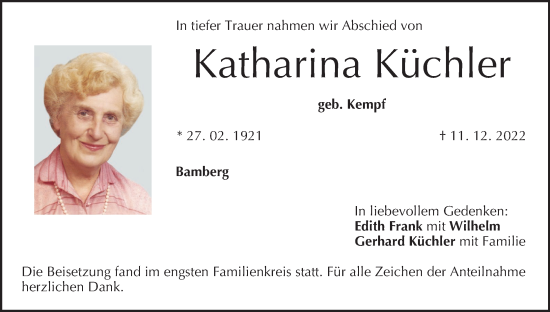 Anzeige von Katharina Küchler von MGO