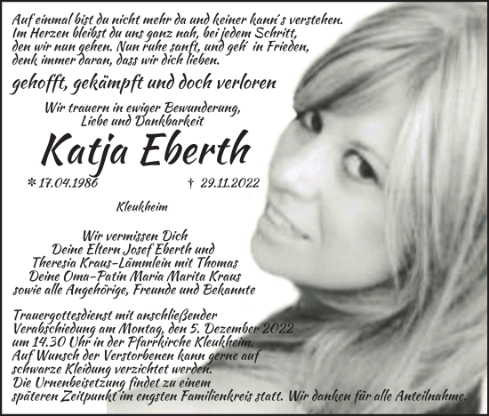 Anzeige von Katja Eberth von MGO