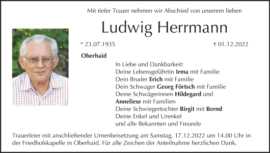 Anzeige von Ludwig Herrmann von MGO