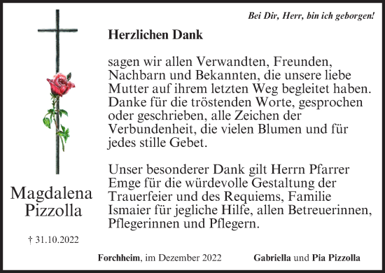 Anzeige von Magdalena Pizzolla von MGO