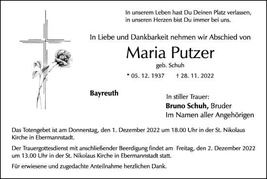 Anzeige von Maria Putzer von MGO