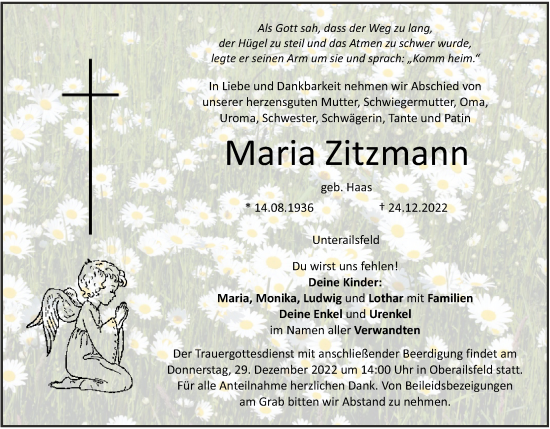 Anzeige von Maria Zitzmann von MGO