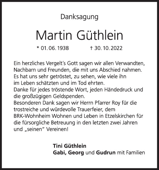 Anzeige von Martin Güthlein von MGO