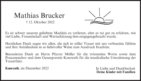 Anzeige von Mathias Brucker von MGO