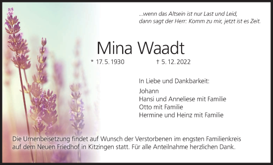 Anzeige von Mina Waadt von MGO