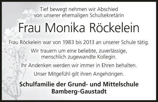 Anzeige von Monika Röckelein von MGO