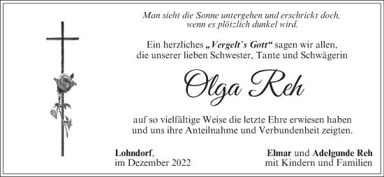 Anzeige von Olga Reh von MGO