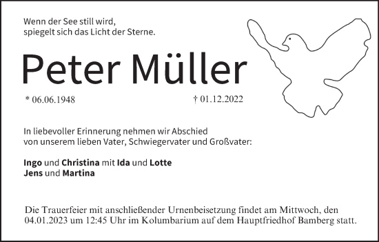 Anzeige von Peter Müller von MGO