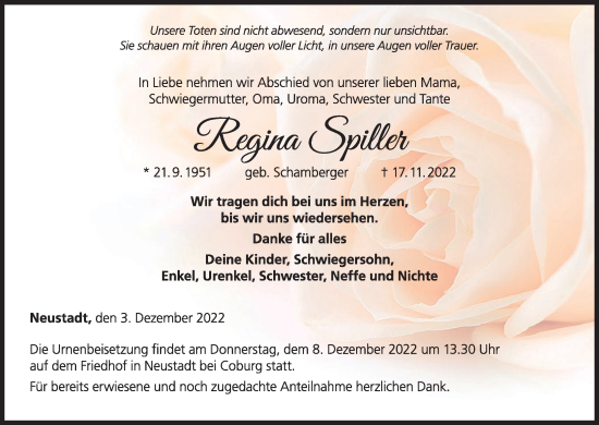 Anzeige von Regina Spiller von MGO