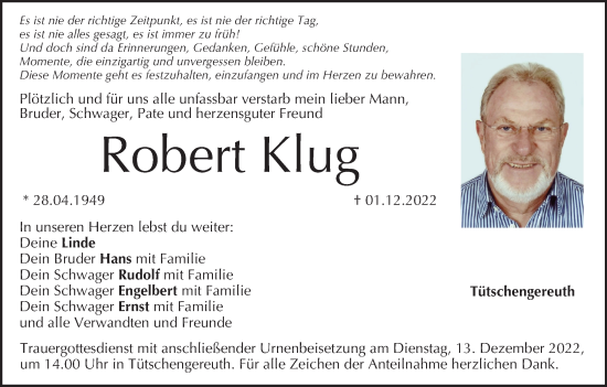 Anzeige von Robert Klug von MGO