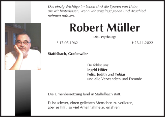 Anzeige von Robert Müller von MGO