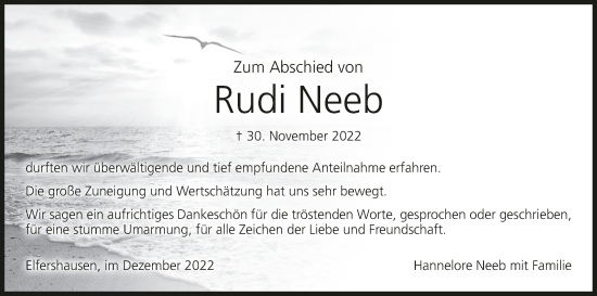 Anzeige von Rudi Neeb von MGO