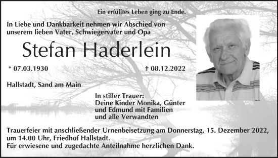Anzeige von Stefan Haderlein von MGO