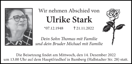 Anzeige von Ulrike Stark von MGO