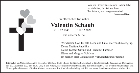 Anzeige von Valentin Schaub von MGO
