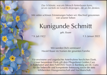 Anzeige von Kunigunde Schmitt von MGO