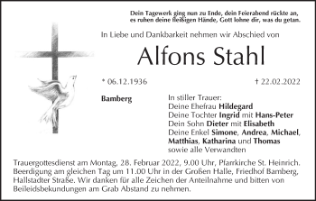 Anzeige von Alfons Stahl von MGO