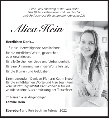 Anzeige von Alica Hein von MGO