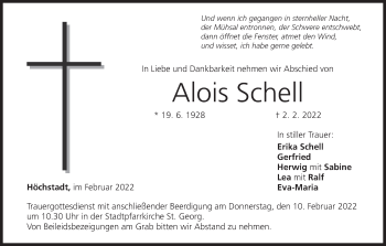 Anzeige von Alois Schell von MGO
